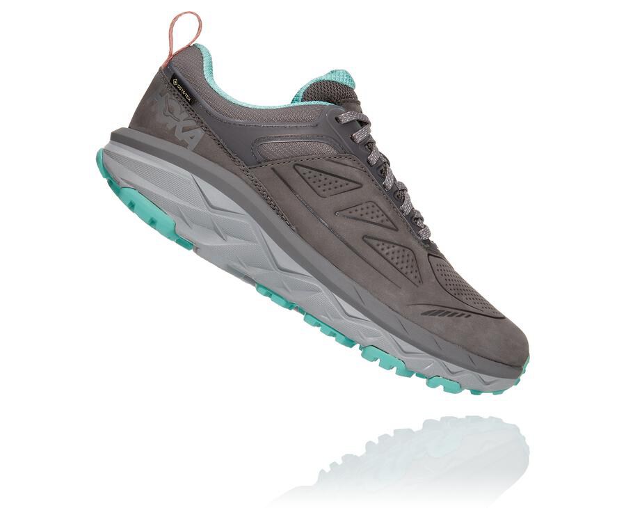 Zapatillas Trail Hoka One One Mujer - Challenger Bajas Gore-Tex - Gris - UHI238540